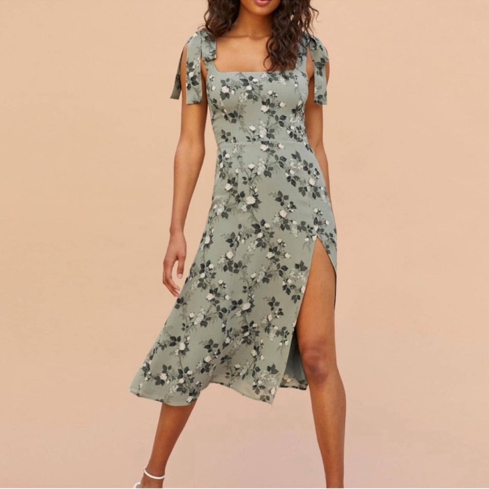 Reformation Twilight dress Floral Green Midi Dress